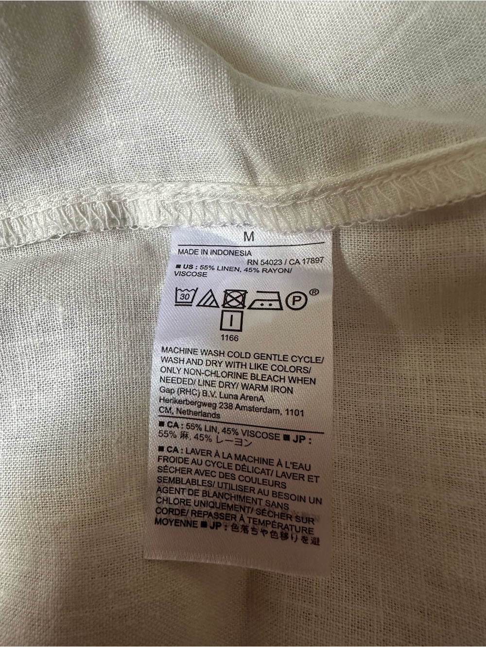 NWT Banana Republic Cream Linen Blend Tuxedo Shirt Size M - Picture 7 of 9